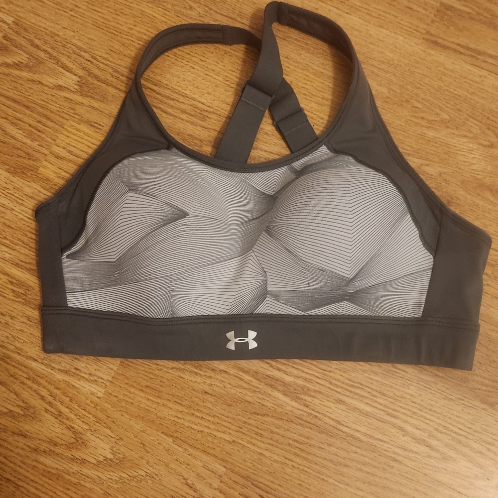 Under Armour Women's Black and Gray Sports Bra